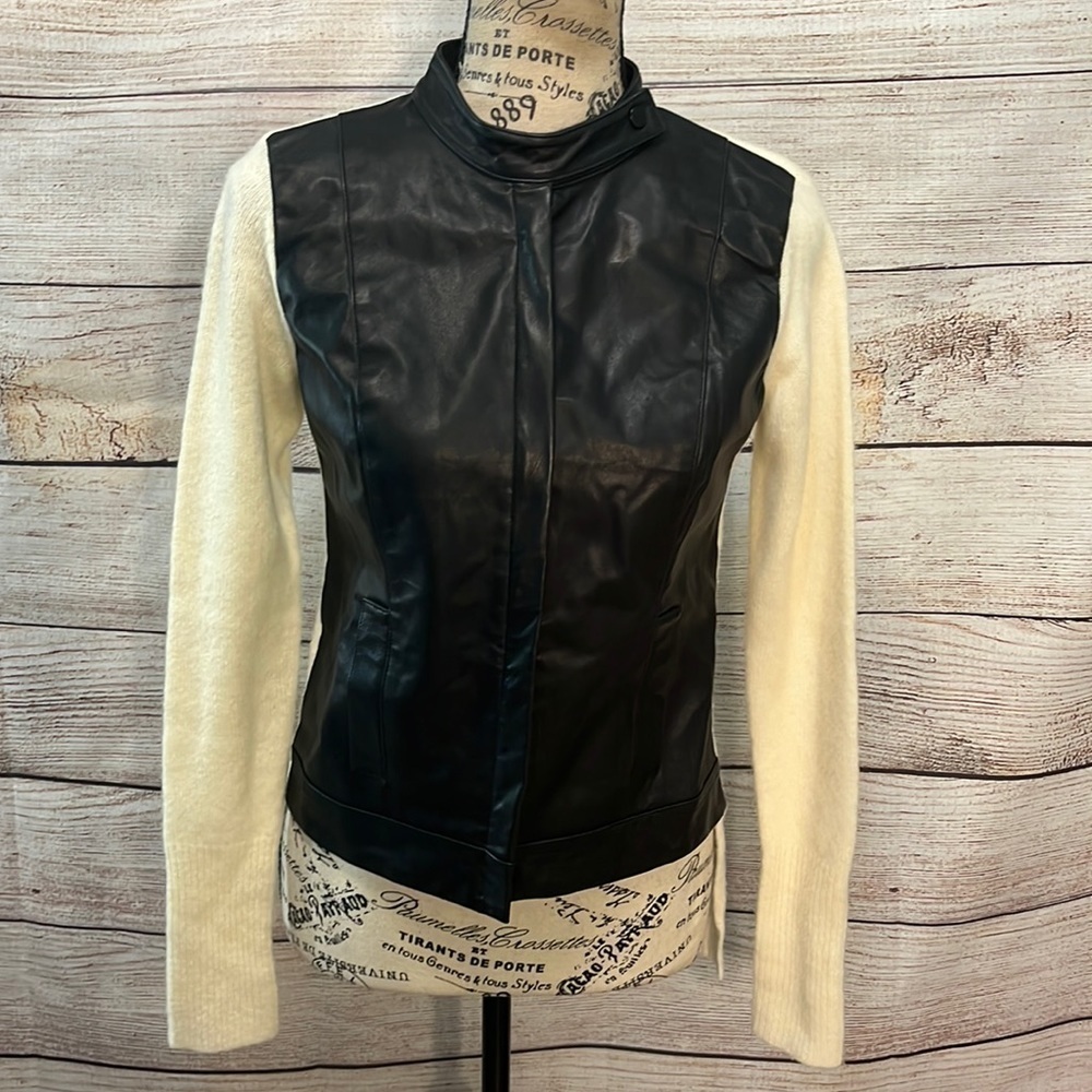 Robert Rodriguez Leather & Wool Moto Jacket Size XS